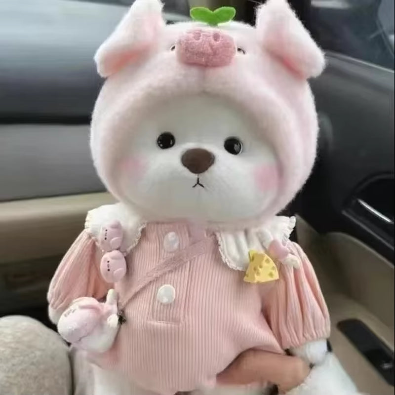 High Quality Handmade Teddy Bear Plush Toy Change Dress Cloth Girl Hug Cuddly Plushie Doll for Girlfriend Christmas Gift