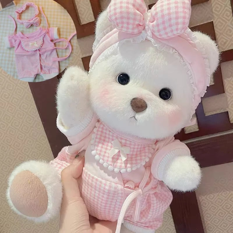 High Quality Handmade Teddy Bear Plush Toy Change Dress Cloth Girl Hug Cuddly Plushie Doll for Girlfriend Christmas Gift