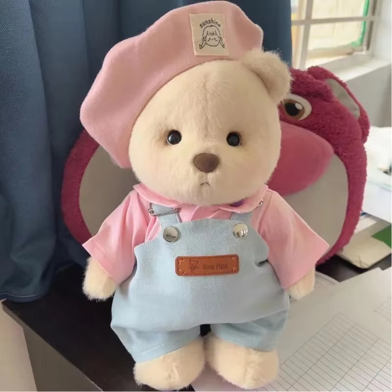 High Quality Handmade Teddy Bear Plush Toy Change Dress Cloth Girl Hug Cuddly Plushie Doll for Girlfriend Christmas Gift