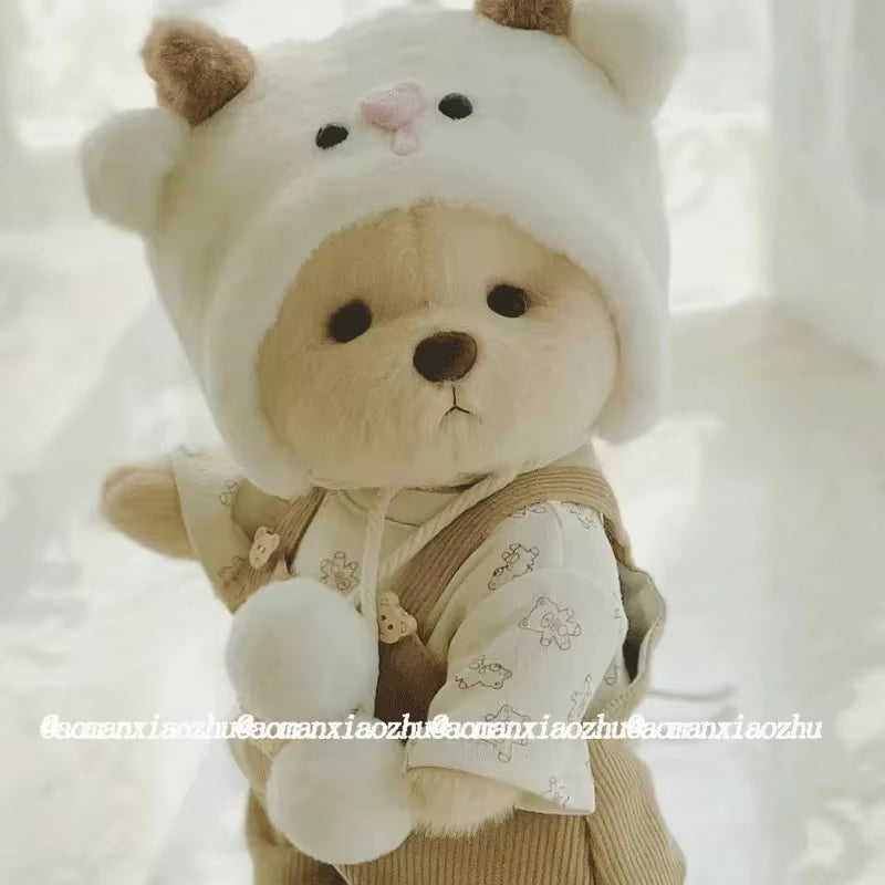 High Quality Handmade Teddy Bear Plush Toy Change Dress Cloth Girl Hug Cuddly Plushie Doll for Girlfriend Christmas Gift