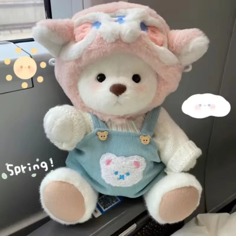 High Quality Handmade Teddy Bear Plush Toy Change Dress Cloth Girl Hug Cuddly Plushie Doll for Girlfriend Christmas Gift