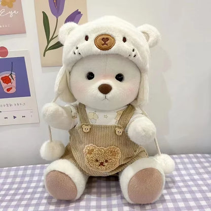 High Quality Handmade Teddy Bear Plush Toy Change Dress Cloth Girl Hug Cuddly Plushie Doll for Girlfriend Christmas Gift