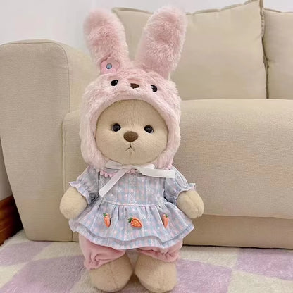 High Quality Handmade Teddy Bear Plush Toy Change Dress Cloth Girl Hug Cuddly Plushie Doll for Girlfriend Christmas Gift